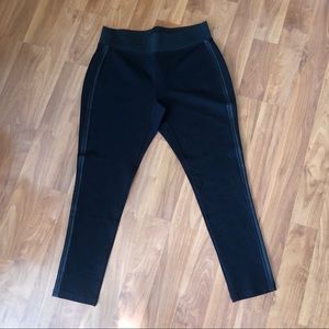 Ashley Stewart Leggings w/ Leather Detail